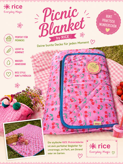 🌸 Rice Picknickdecke Kirsche – Everyday Magic 🍒