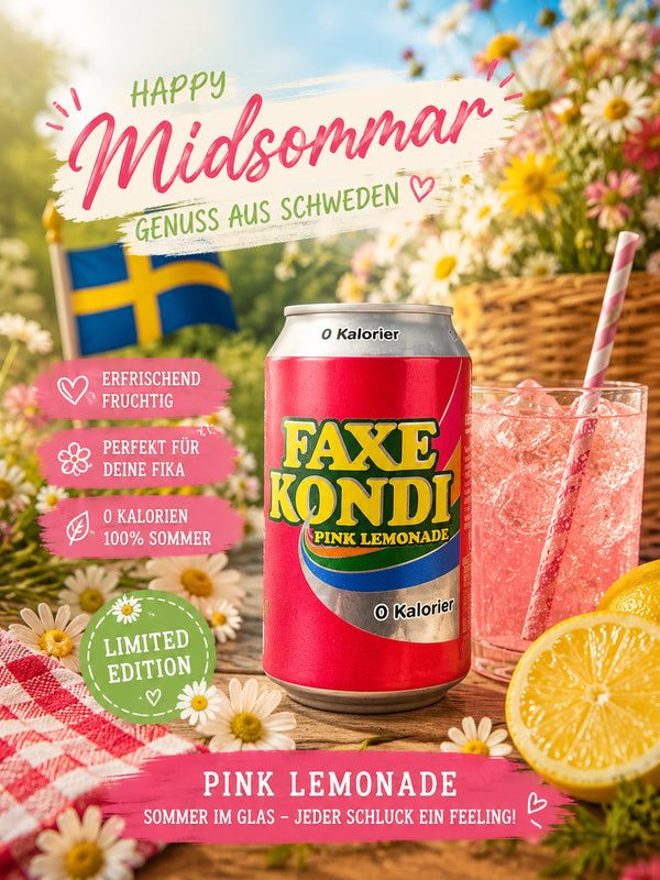 Faxe Kondi Pink Lemonade Zero 330 ml 🇩🇰🍋🩷