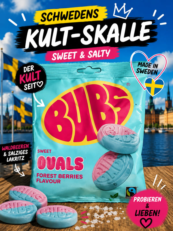 🇸🇪 Schwedische BUBS Sweet Ovals Forest Berries Flavour