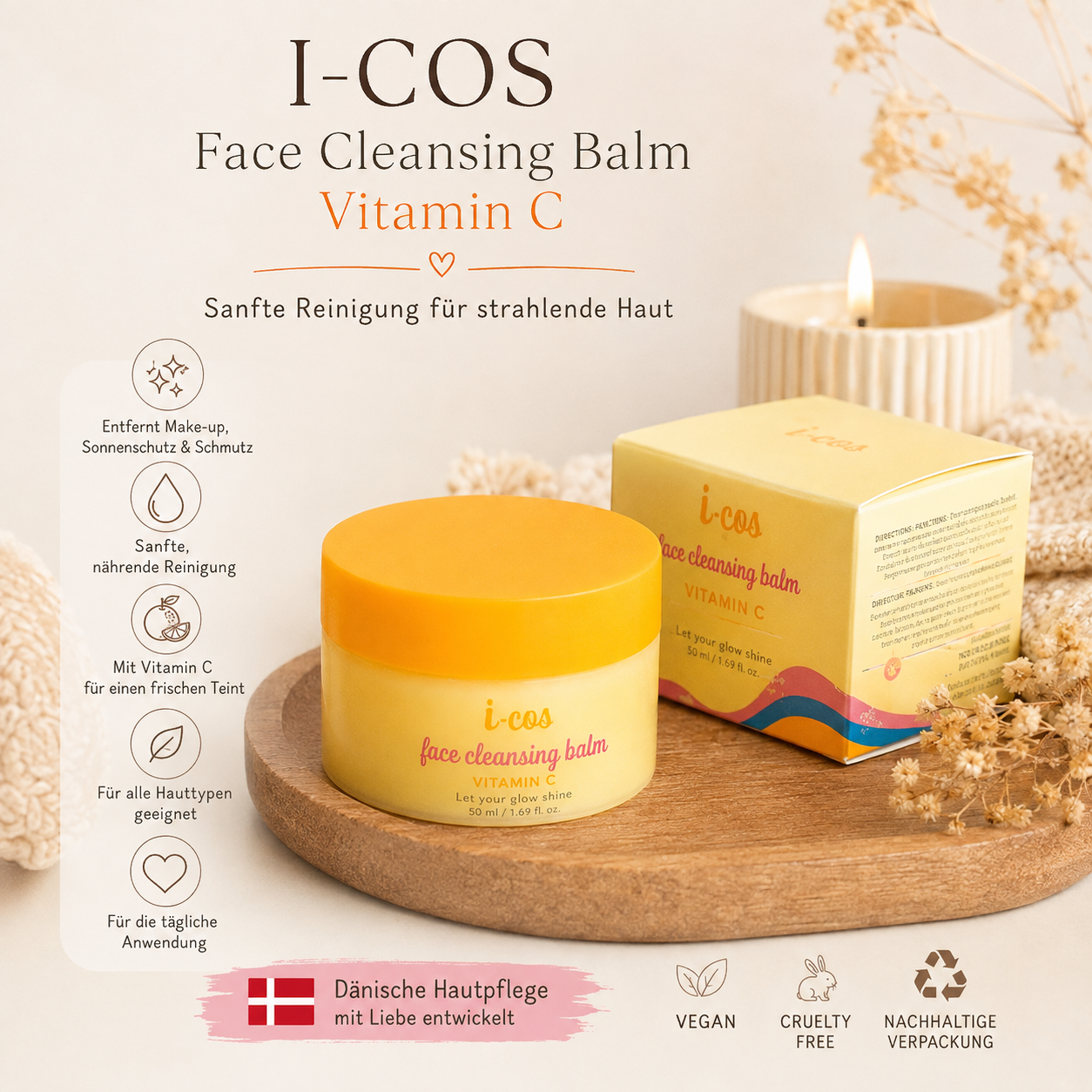 I-COS Face Cleansing Ball Vitamin C – 50 ml