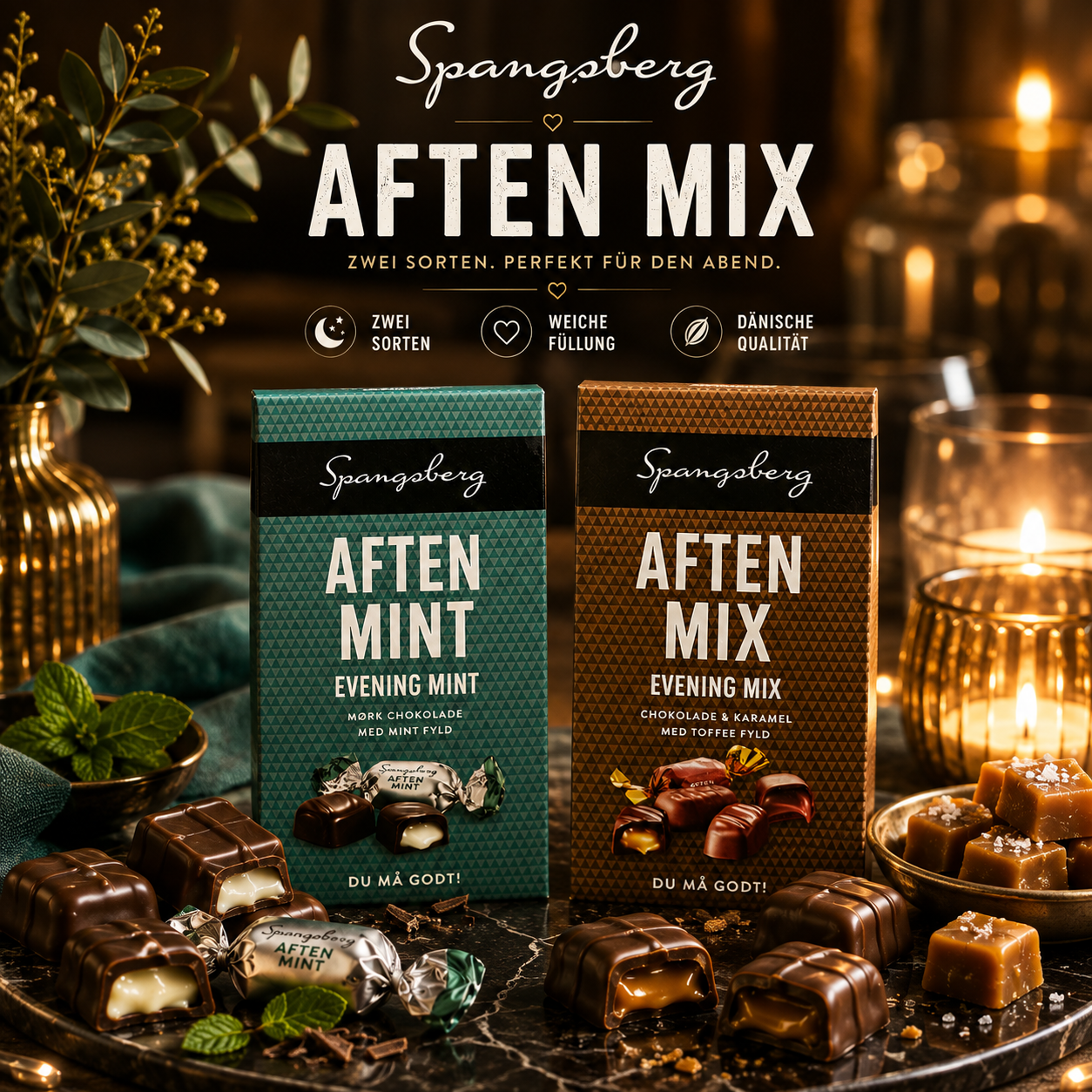 Spangsberg Aften Mix & Aften Mint – 220 g 🇩🇰🍫✨