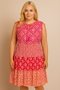 ZWILLINGSHERZ - KLEID BLUMEN MIX - PINK/ORANGE