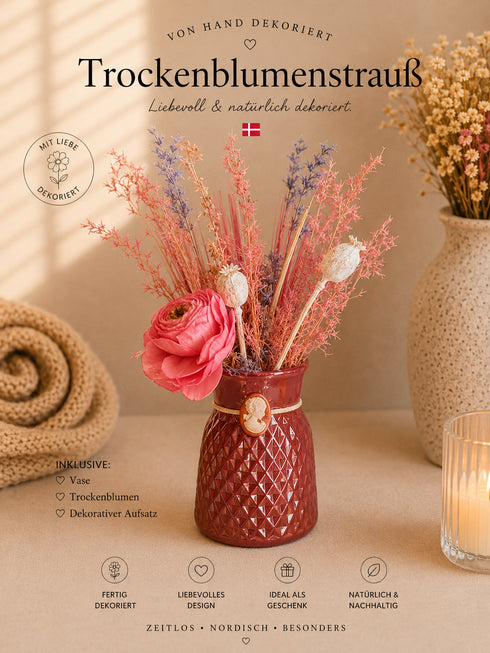 🇩🇰 Deko-Vase mit Trockenblumen Nr 10