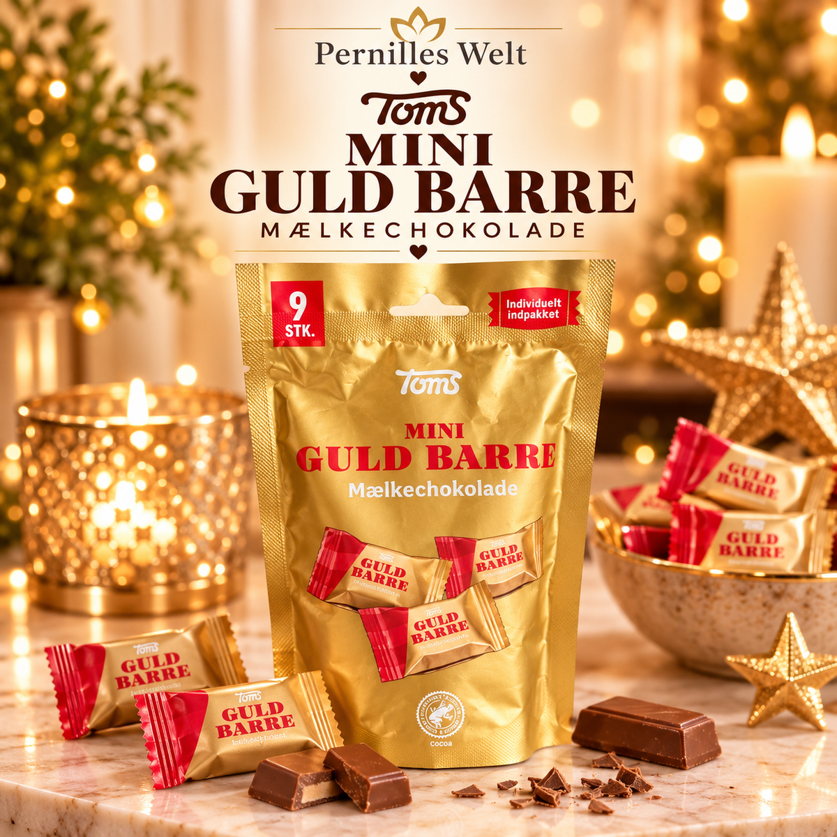 🍫 Toms Mini Guld Barre – Dänische Milchschokolade | 9 Stück · 90 g 🇩🇰