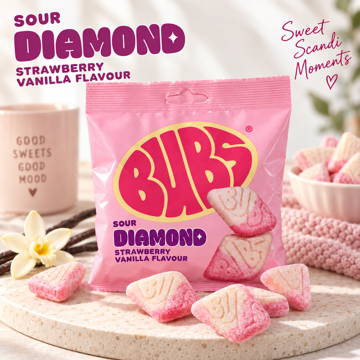 🇸🇪 💎 BUBS Sour Diamond Strawberry Vanilla