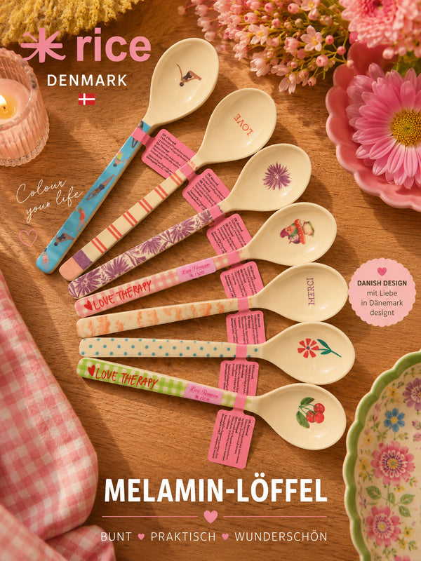 RICE Melamin-Löffel mit Motiv 🌸🇩🇰