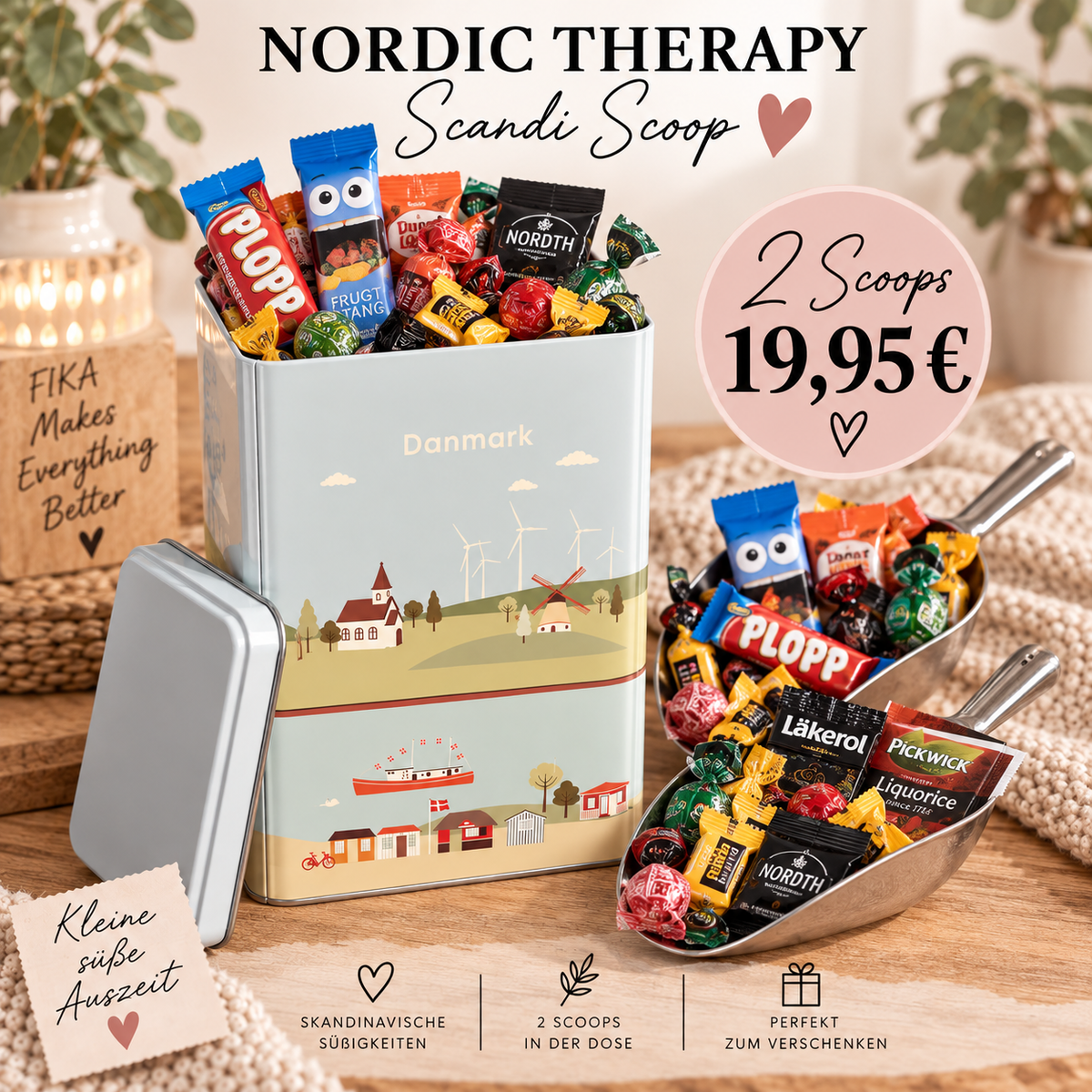 Nordic Therapy – Scandi Scoop Füllbehälter mit 2 Scoops Dänemark Dose