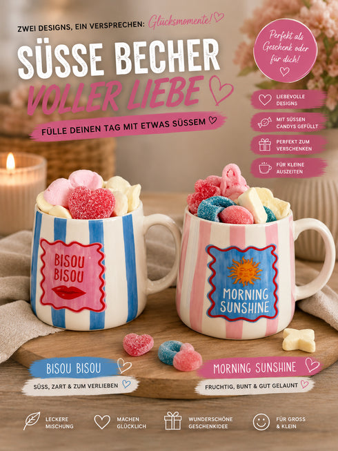 🍬💕 Candy-Becher „Bisou Bisou“ & „Morning Sunshine“ 💕🍬
