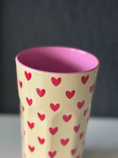 🇩🇰 Rice Latte-Becher Herzen Gelb