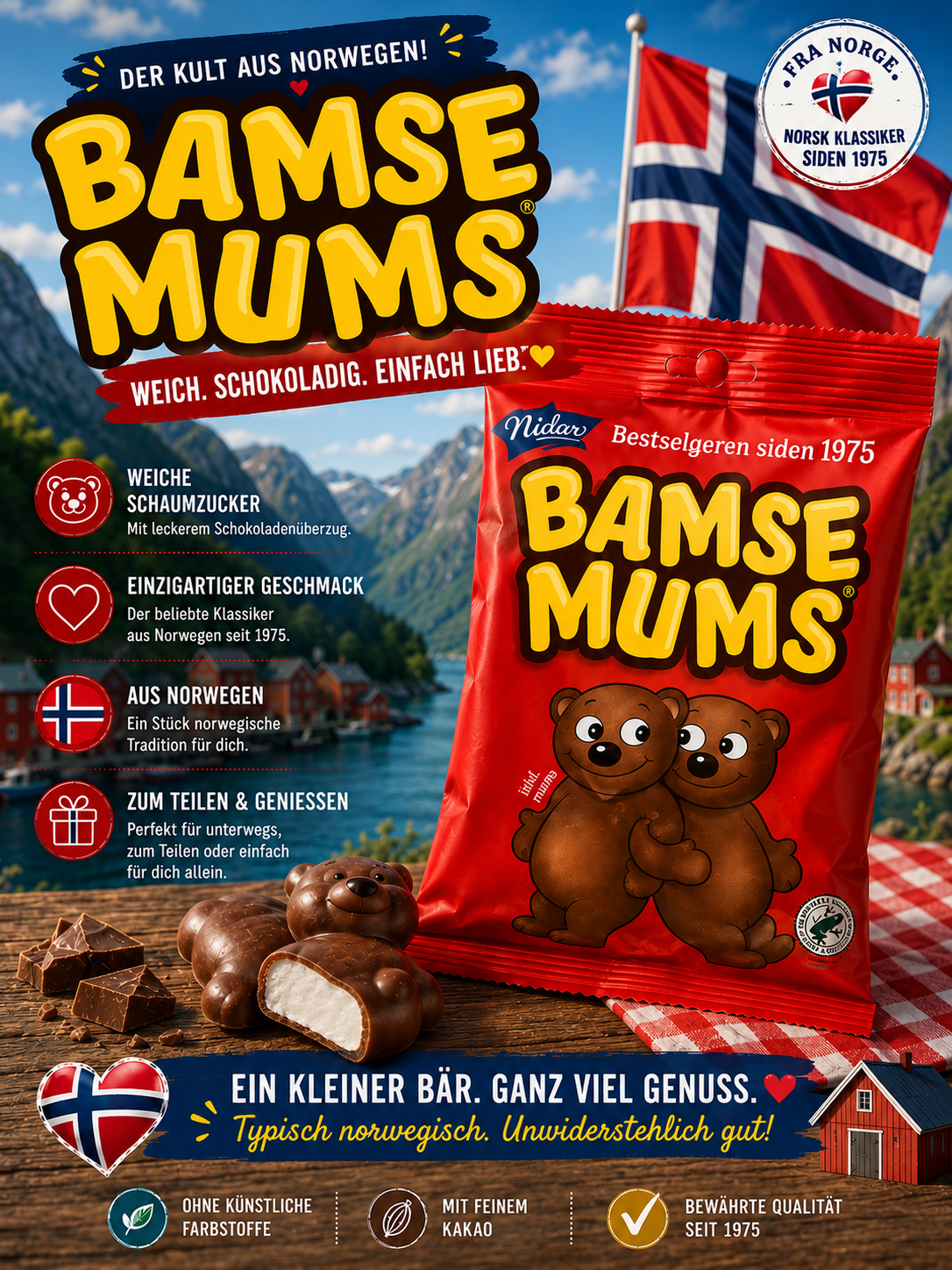🇳🇴 Nidar Bamsemums 115 g