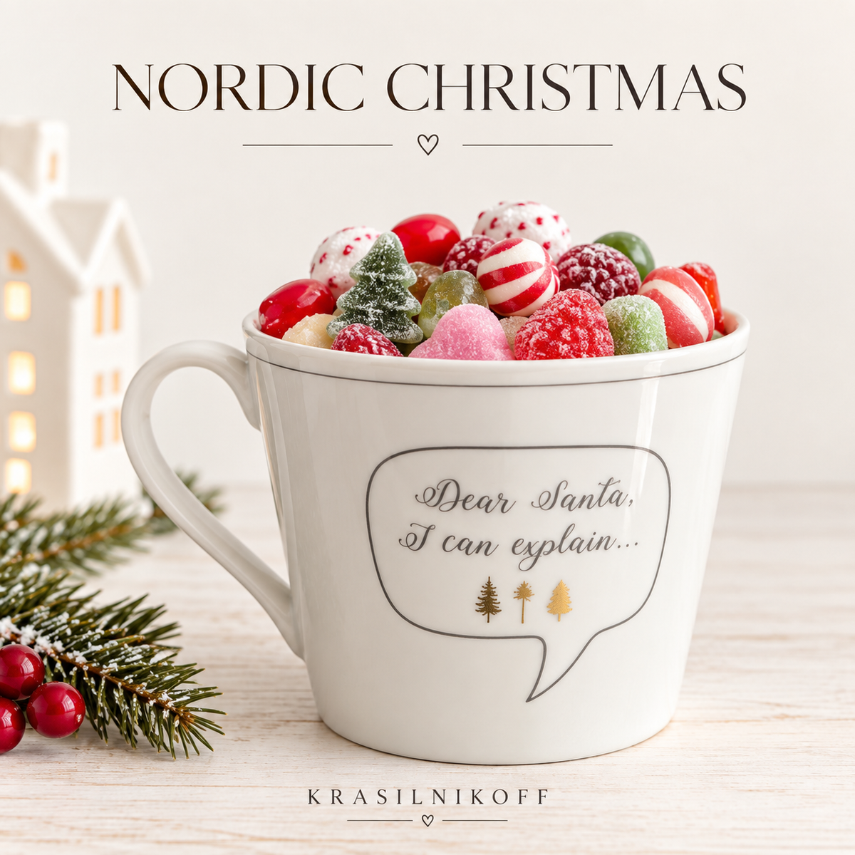 Dear Santa – Krasilnikoff Becher mit 200 g Candy