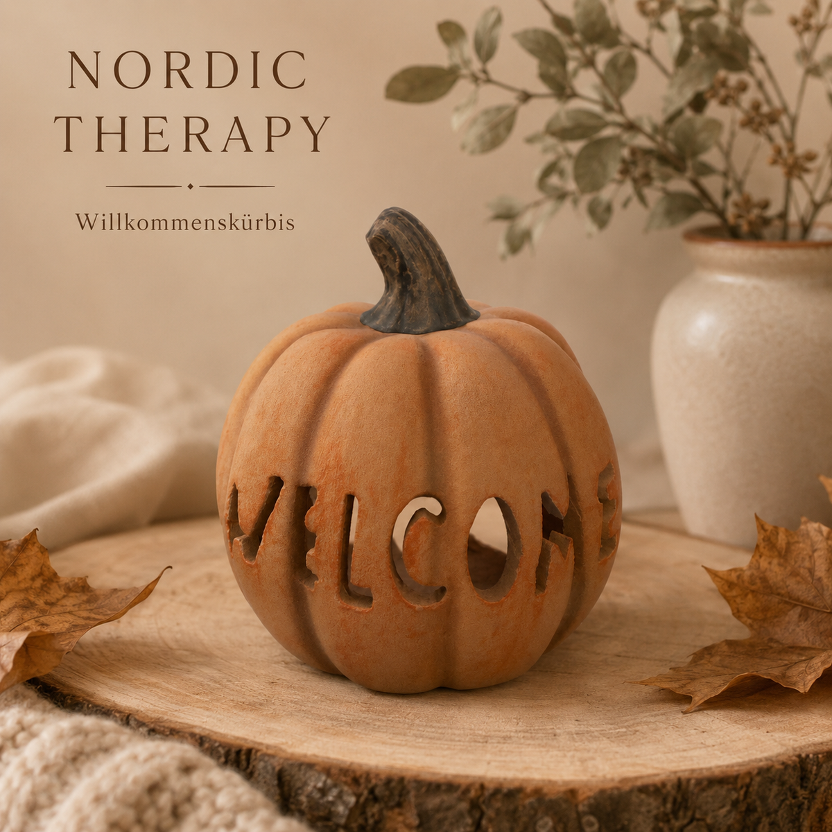 🎃 Willkommenskürbis „WELCOME“ | Herbstdeko