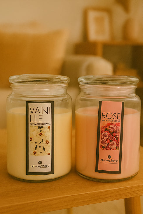 🕯️ Duftkerze im Glas – 
Vanille oder Rose