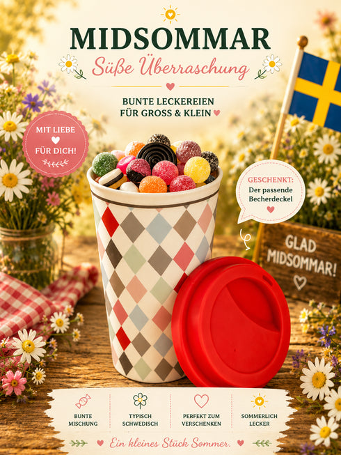 🌼 Krasilnikoff Thermobecher mit Candyfüllung | Skandinavisches Design