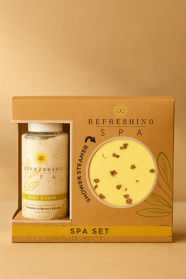 Refreshing Spa – Body Scrub & Shower Steamer Set (Lemon & Jasmine)