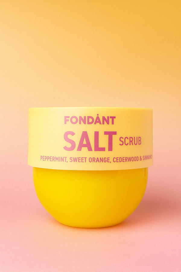💛 FONDÀNT SALT SCRUP
Peppermint, Sweet Orange, Cedarwood & Cinnamon – 250 g