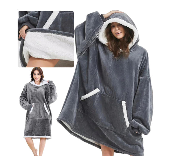 Warme Sweatshirt Decke grau