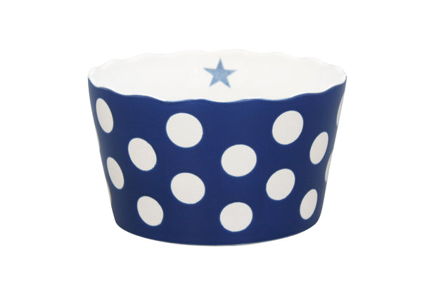 🇩🇰 Krasilnikoff happy schale dunkel blau mit punkten
