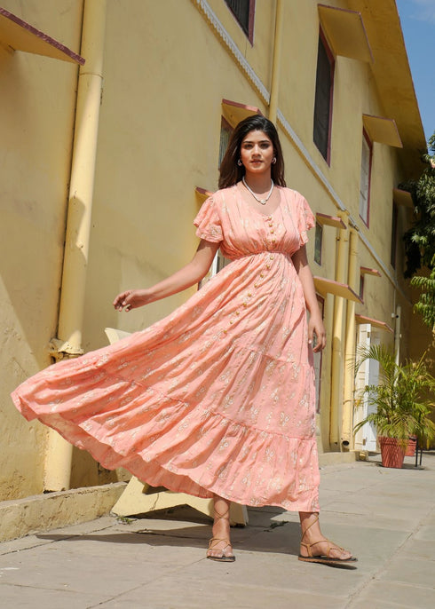 Pernilles Lieblings Kleid mit Seide Peach S-XL