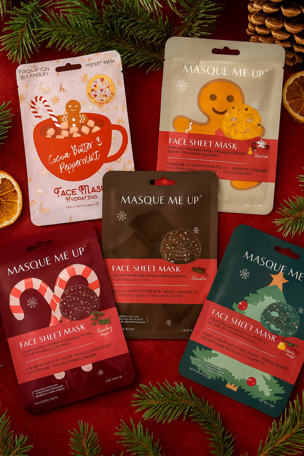 🎄 Masque Me Up & Brompton & Langley – Christmas Face Mask Collection (5er Set)