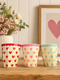 🇩🇰 RICE Denmark Melamin-Becher – Herzchen rot, rosa und blau