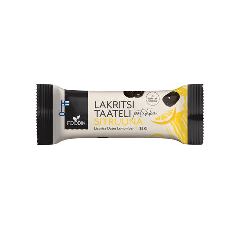 Foodin Lakritz-Dattelriegel Zitrone, 35 g