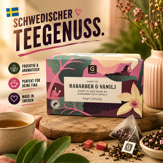 Garant Schwarzer Tee Rhabarber & Vanille 🇸🇪☕