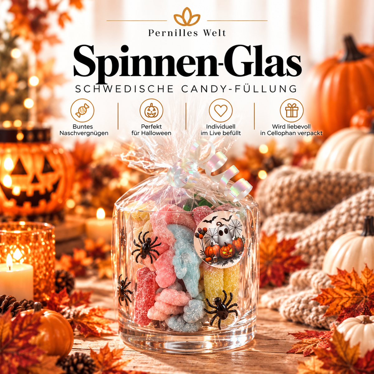 🕷️ Spinnen-Glas mit 400 g saurer Candy-Füllung