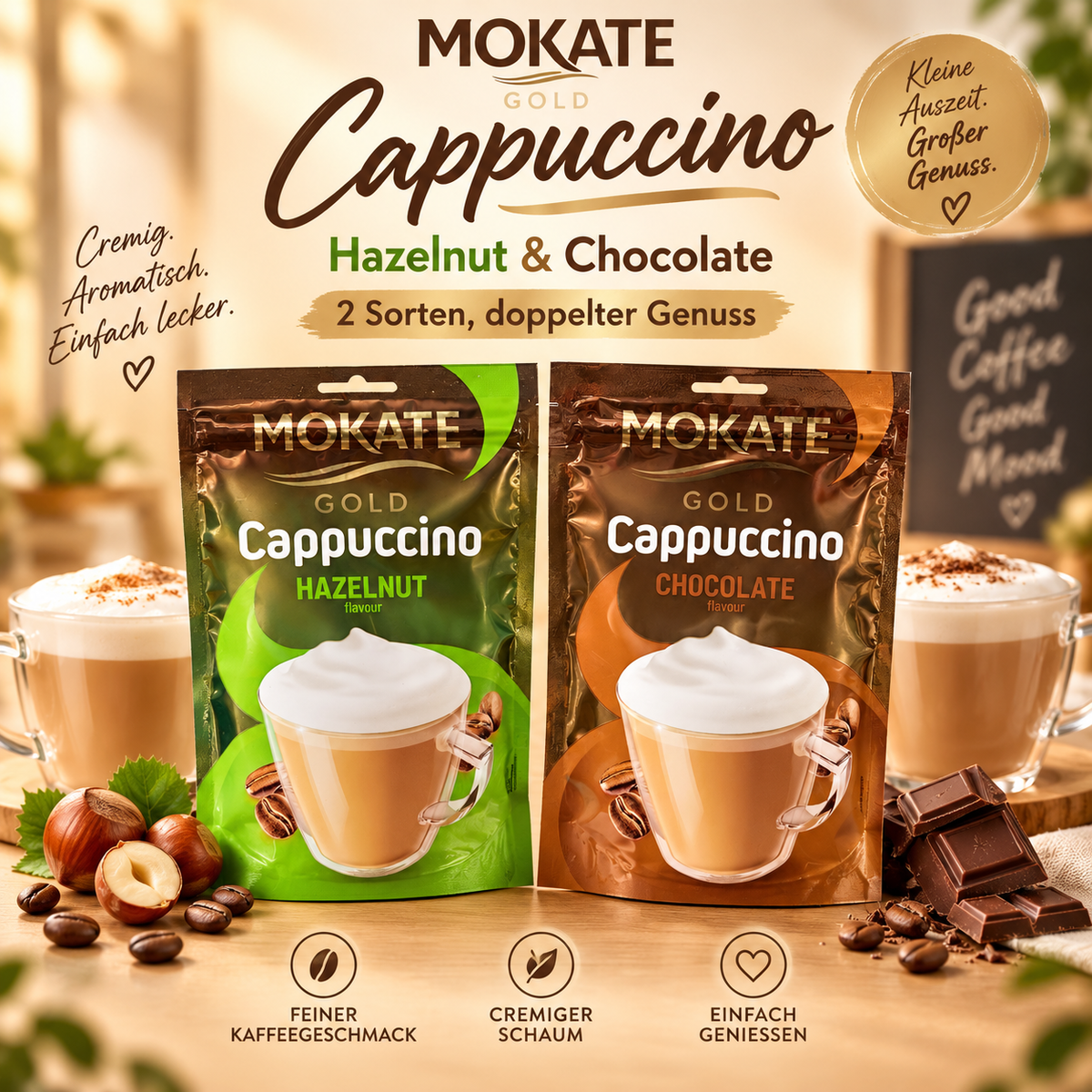 2er Bundle Mokate Gold Cappuccino Bundle – Hazelnut & Chocolate