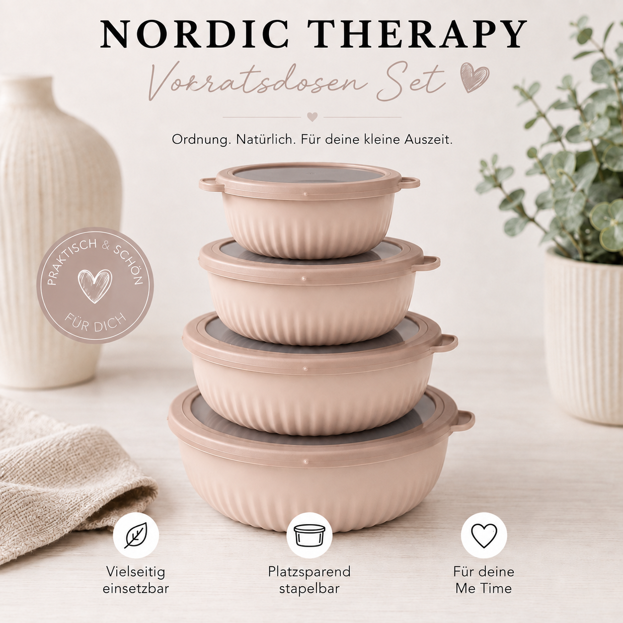 Nordic Therapy – Vorratsdosen Set 🤍 Beige