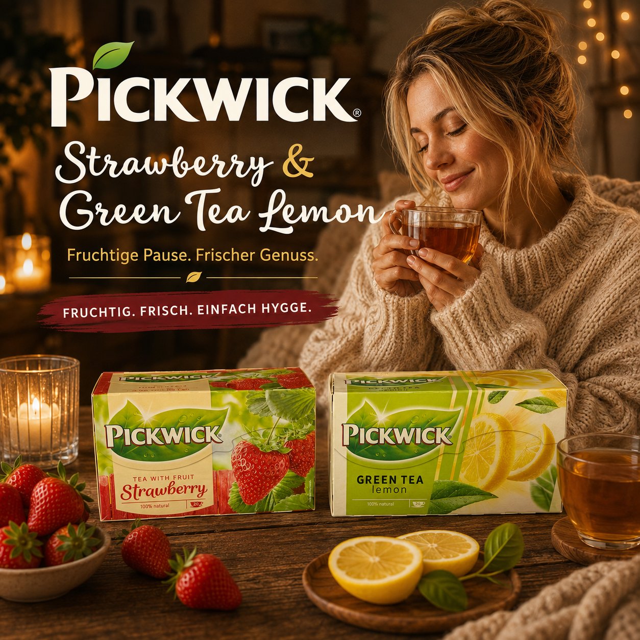 Pickwick Tee – Strawberry & Green Tea Lemon 🍓🍋