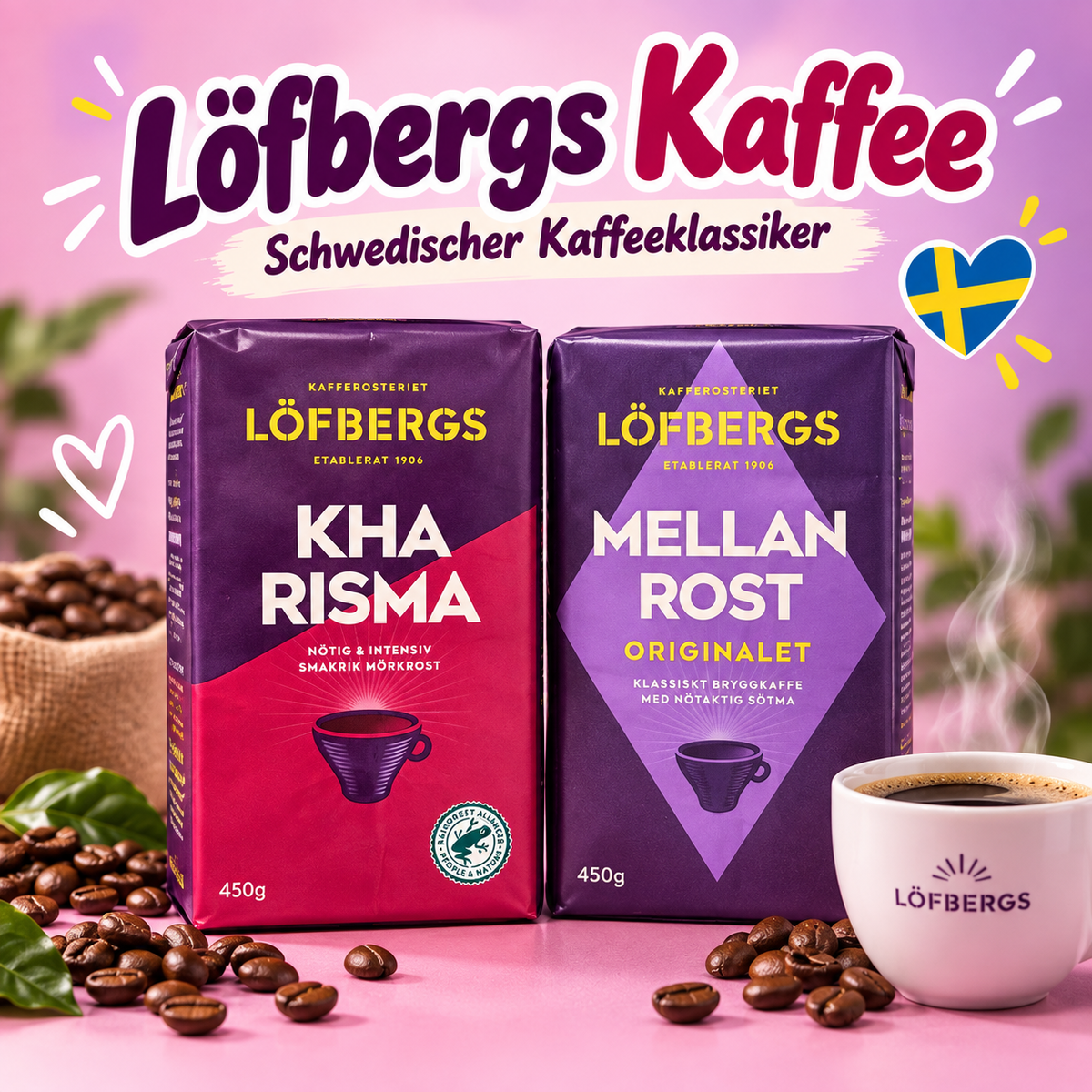 Löfbergs Kaffee 450 g – Kharisma oder Mellanrost 🇸🇪