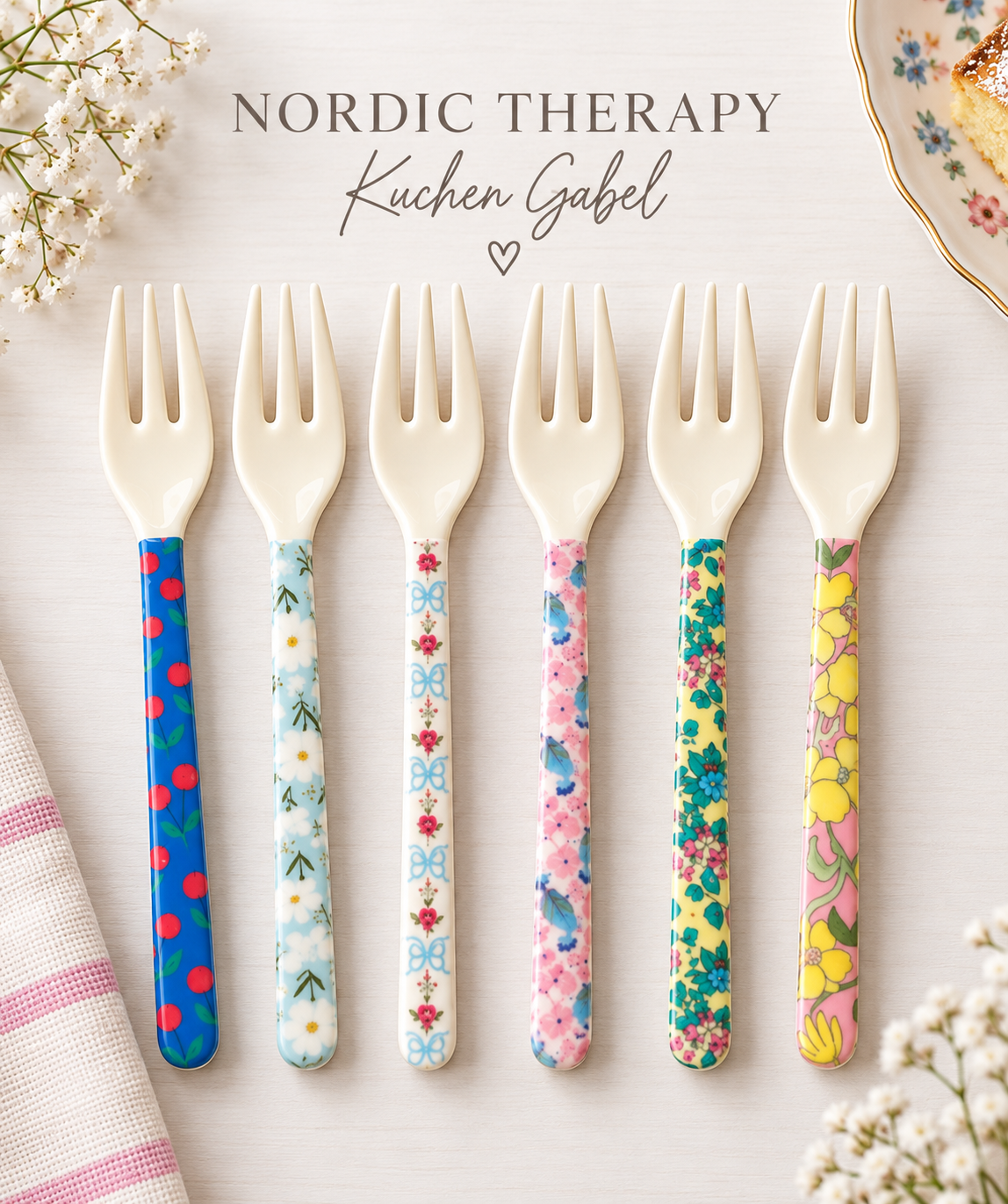 🌸 RICE Melamin-Gabeln | Dänisches Design für gute Laune am Tisch 🇩🇰