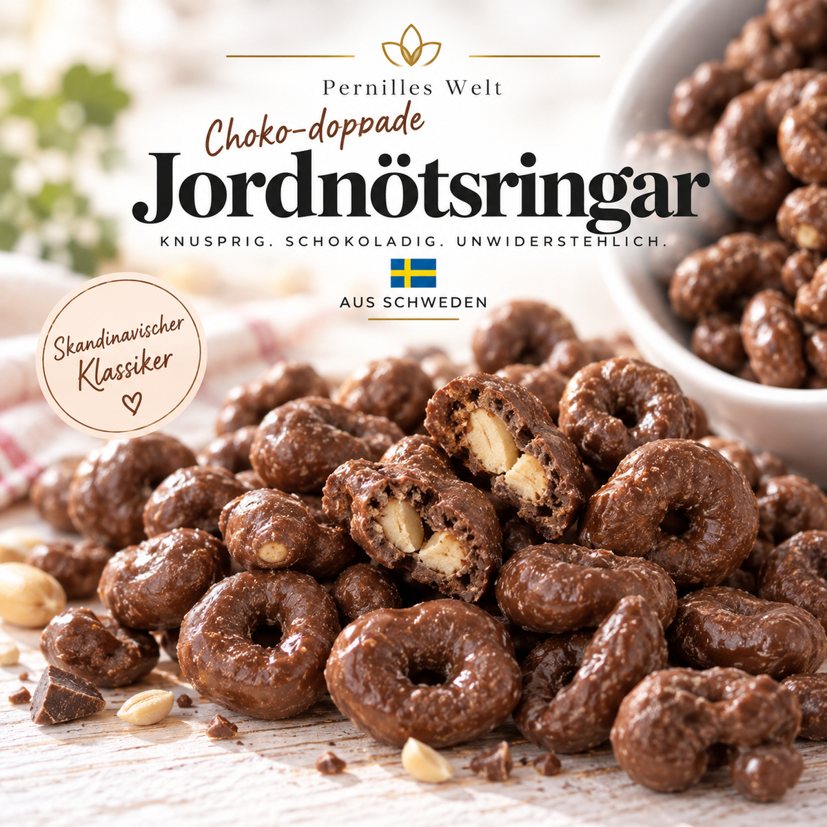 🇸🇪 Chokladdoppade Jordnötsringar

Schwedische Schoko-Erdnussringe