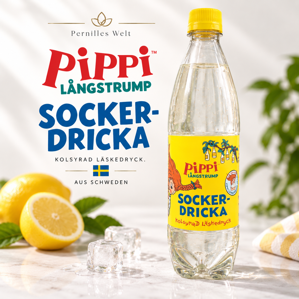 Pippi Sockerdricka – 500 ml 🇸🇪 Original aus Schweden 🇸🇪 | Pippi Langstrumpf | Kohlensäurehaltige Limonade