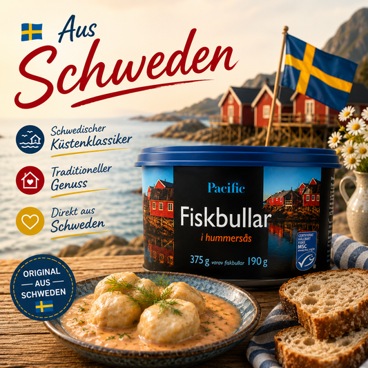 Pacific Fiskbullar i Hummersås 375 g

Schwedische Fischbällchen in cremiger Hummersauce 🇸🇪🦞