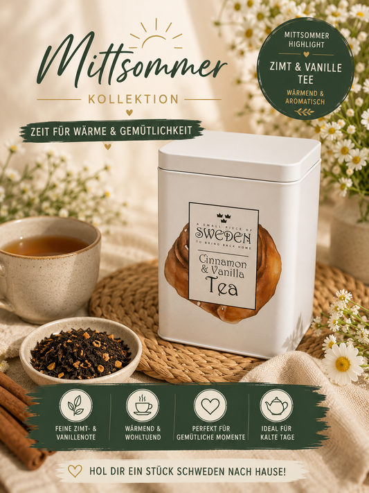 Zimt & Vanille Schwarztee in dekorativer Metalldose (125 g) 🇸🇪☕