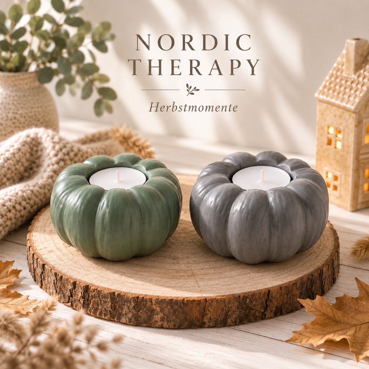 Nordic Therapy Kürbis-Teelichthalter 🍂