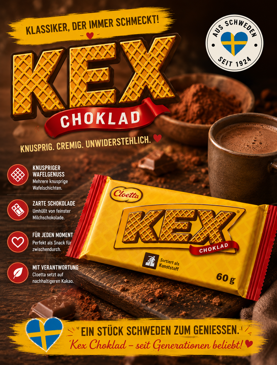 Cloetta Kex Choklad 60 g