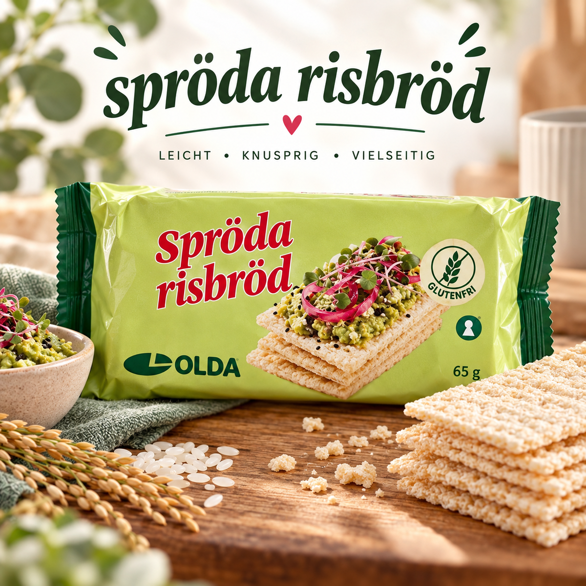 OLDA Spröda Risbröd 🇸🇪🌿

Glutenfreies, knuspriges Reisbrot aus Schweden