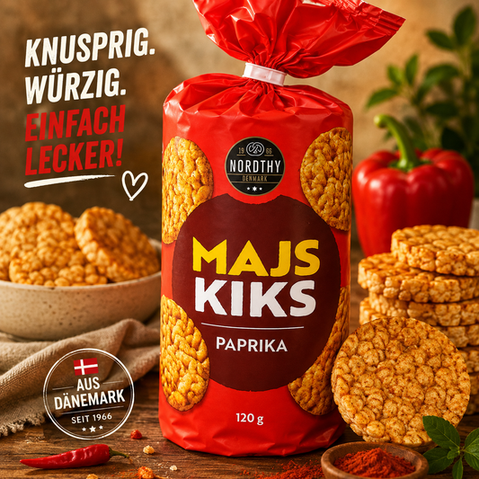 🌶️ NORDTHY MAJS KIKS PAPRIKA, dänischer Knusperstoff 🇩🇰