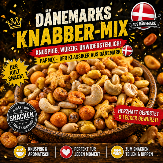 DÄNEMARKS KNABBERMIX – herzhafte Klassiker