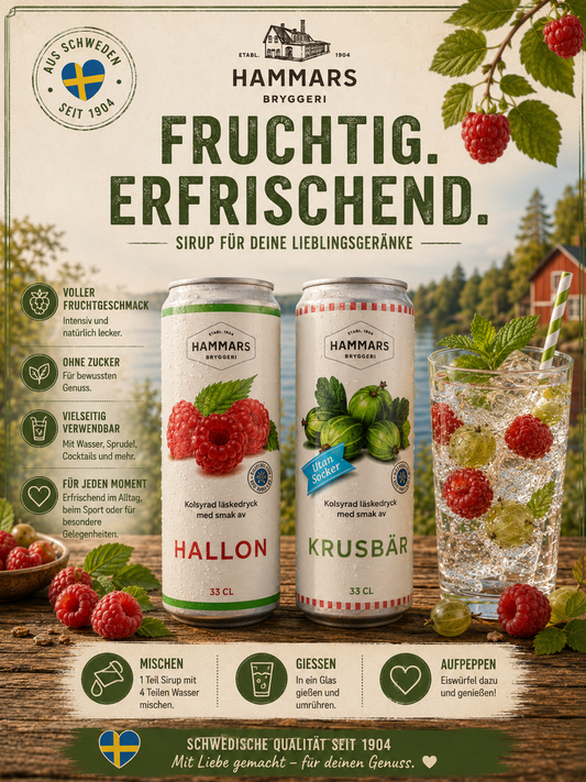 Hammars Bryggeri Erfrischungsgetränk 33 cl aus Schweden 🇸🇪