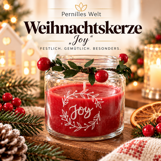Weihnachtskerze „Joy“ 🎄❤️