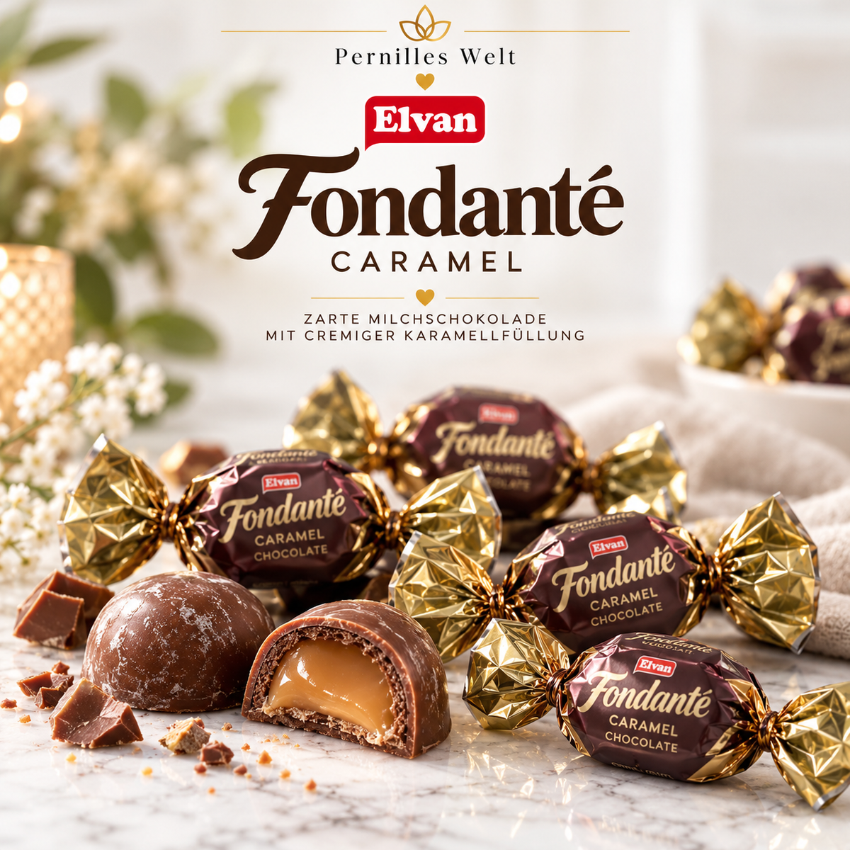 Elvan Fondanté Caramel – Milchschokoladen-Pralinen mit Karamellfüllung 🍫
