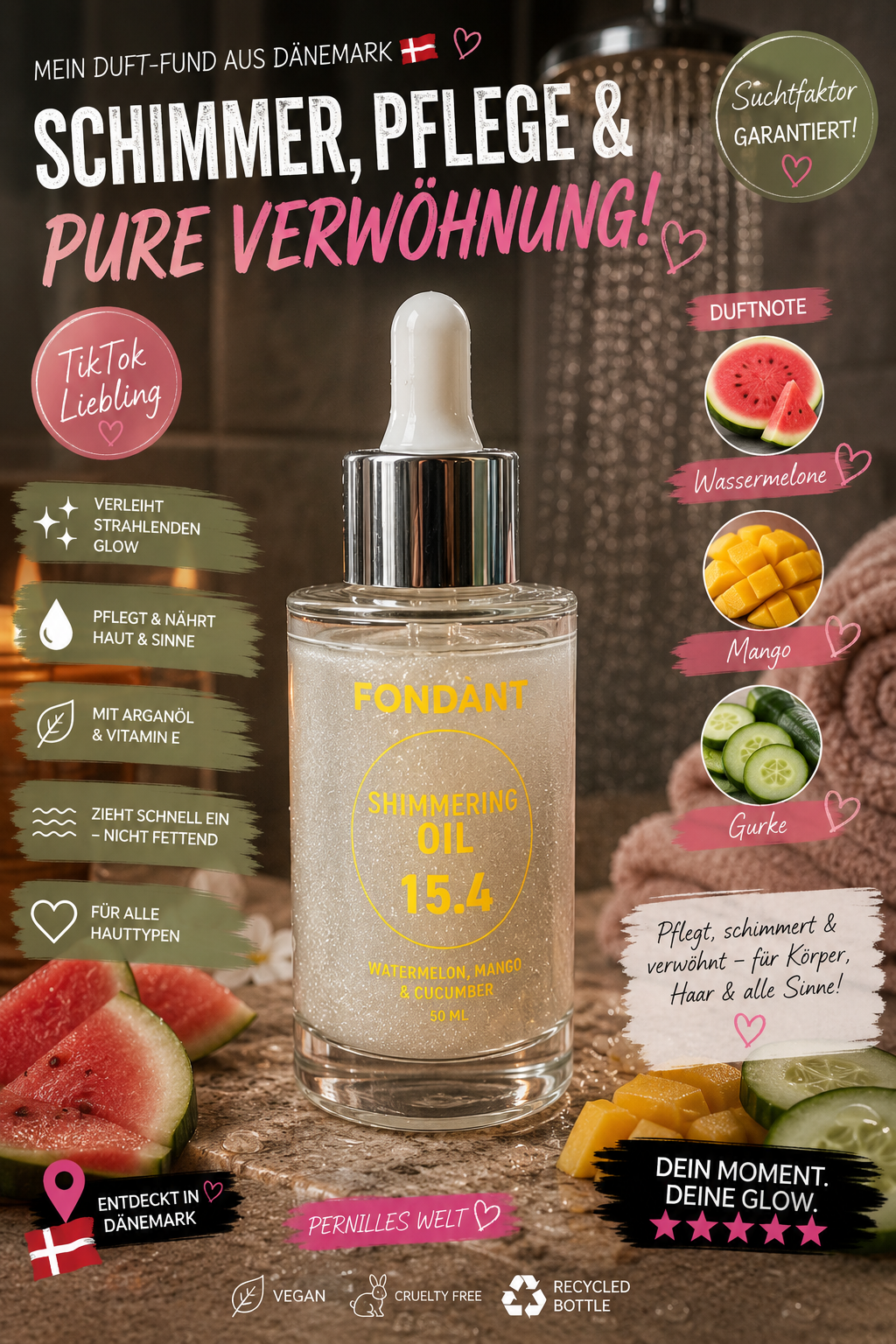Fondant Shimmering Oil 15.4 – Schimmerndes Körperöl (50 ml) ✨