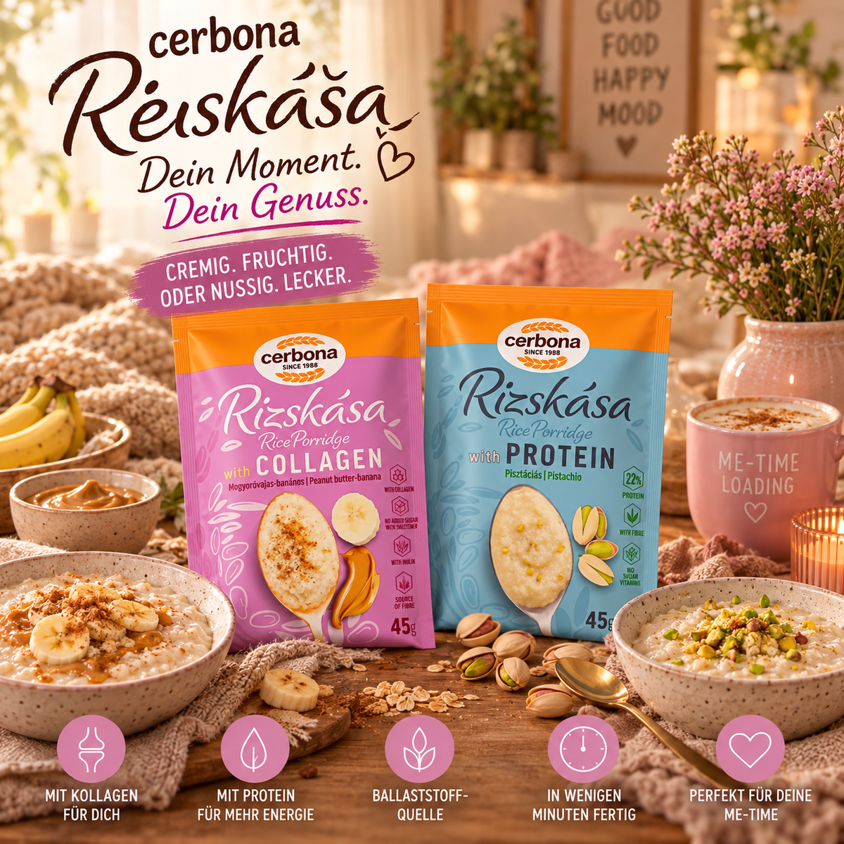 🥣 Porridge mit Kollagen Pistazie