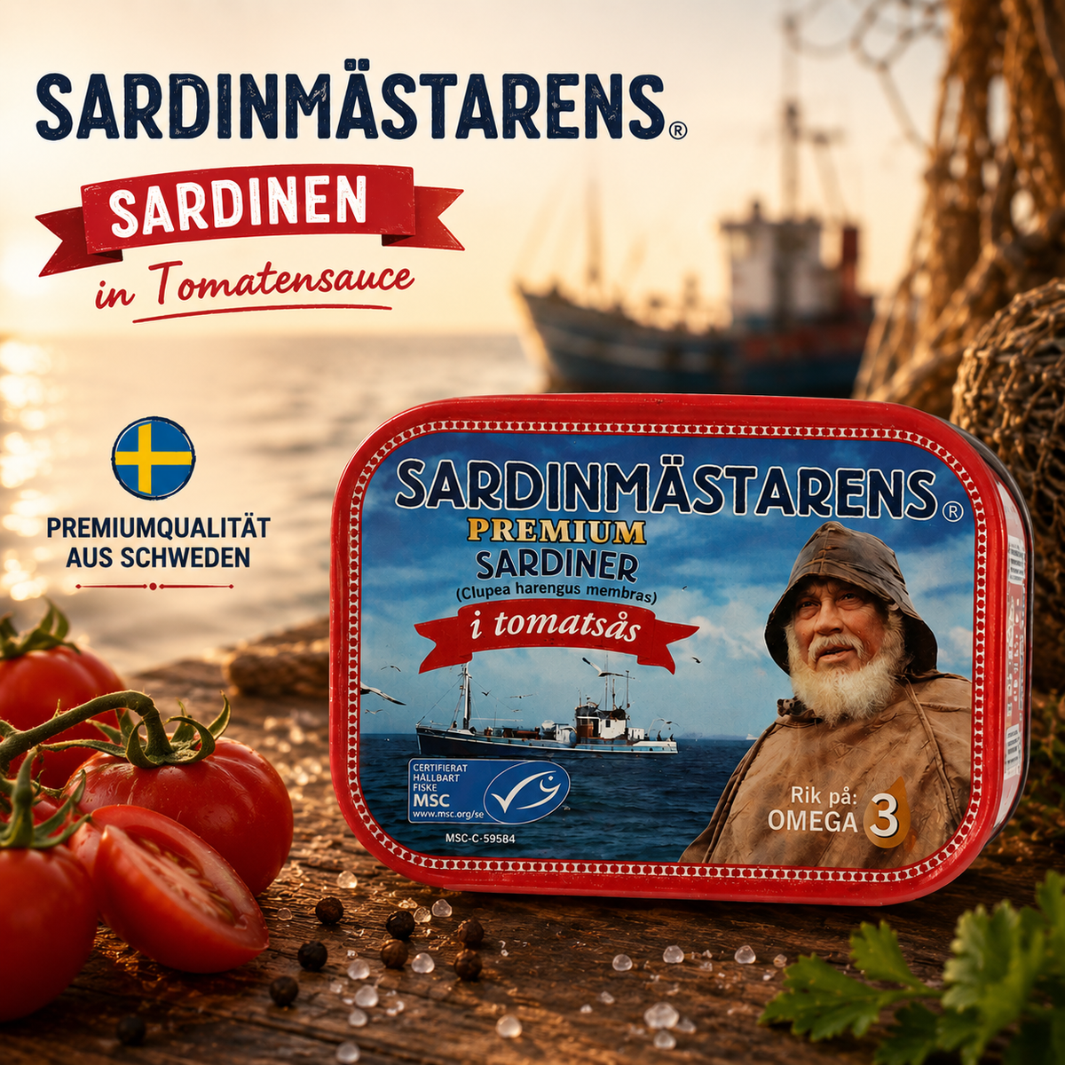 Sardinmästarens Premium Sardinen in Tomatensauce 100 g 🇸🇪🐟🍅