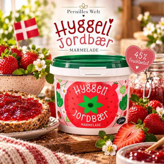 Hyggeli Jordbær Marmelade – Erdbeer-Fruchtaufstrich 400 g 🍓🇩🇰