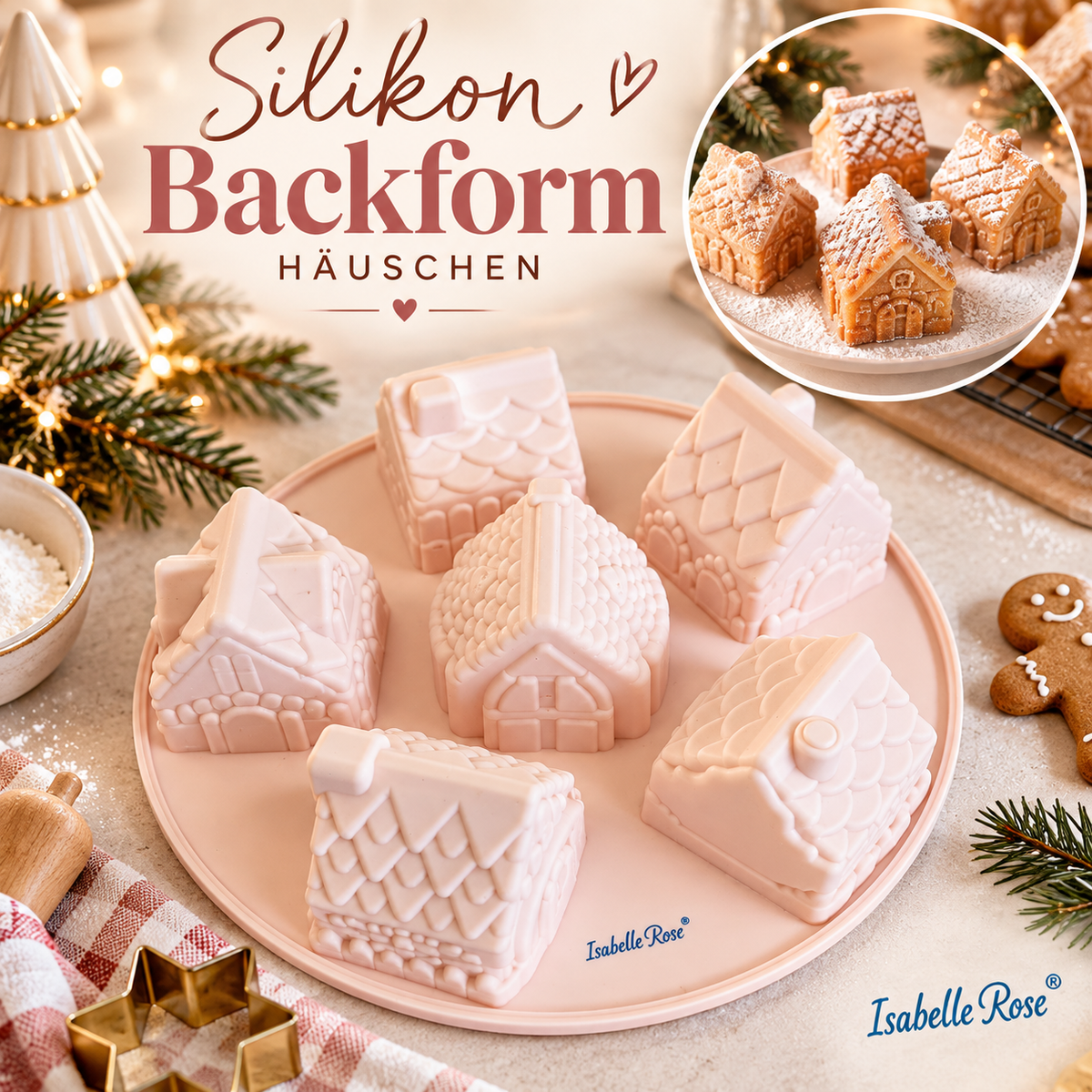 Isabelle Rose Silikon-Backform „Häuschen“ 🏠🎄